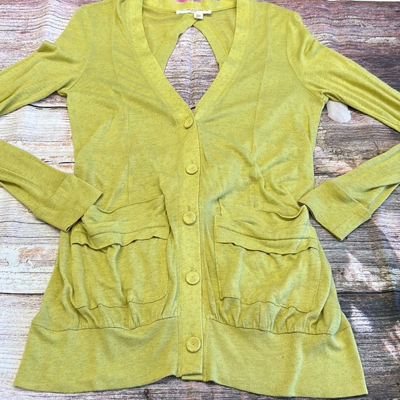 Anthropologie • Pilcro Chartreuse Cut-Out Sweater • Sz XS/S • NEW! - Picture 11 of 14